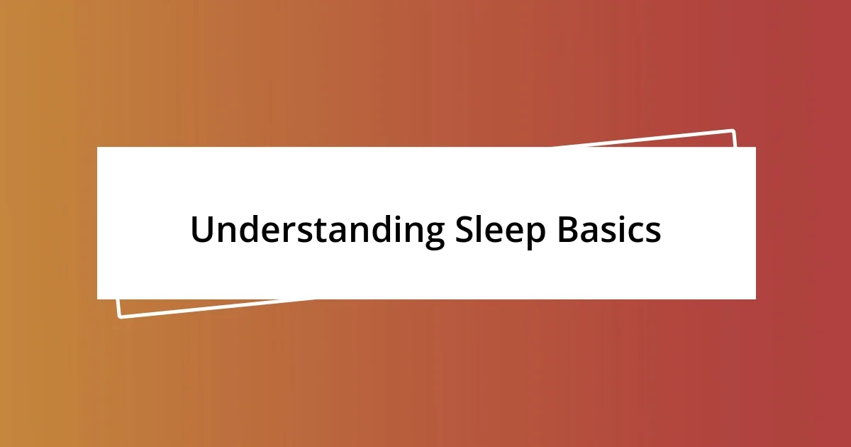 Understanding Sleep Basics